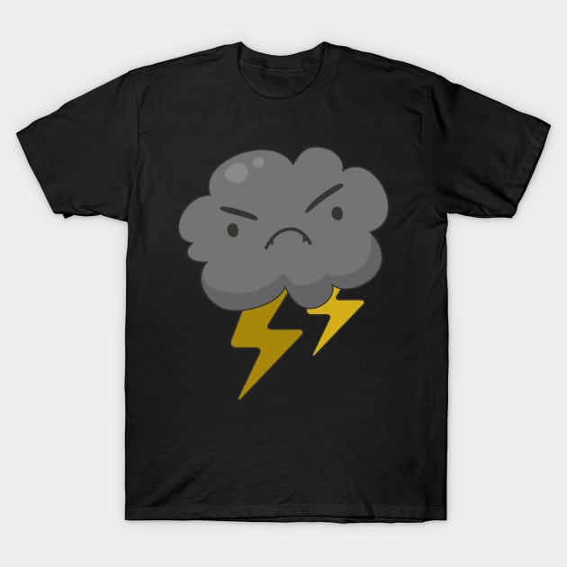 Angry Cloud With Lightning Thunderstorm Weather T-Shirt by theperfectpresents